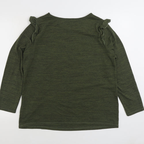 Papaya Womens Green Polyester Pullover Sweatshirt Size 16 Pullover - Love