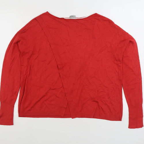 Marella Womens Red Boat Neck Acrylic Pullover Jumper Size M