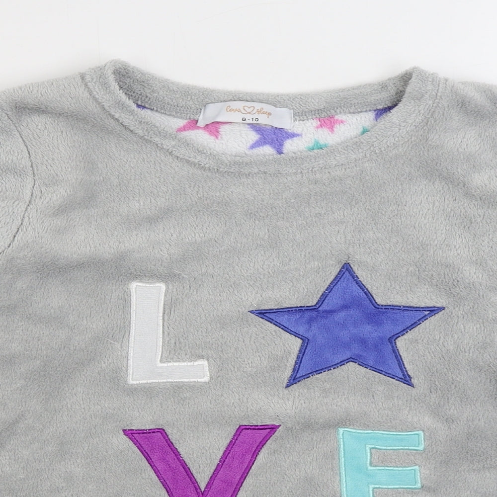 Love To Sleep Womens Grey Solid Polyester Top Pyjama Top Size 8 - Love
