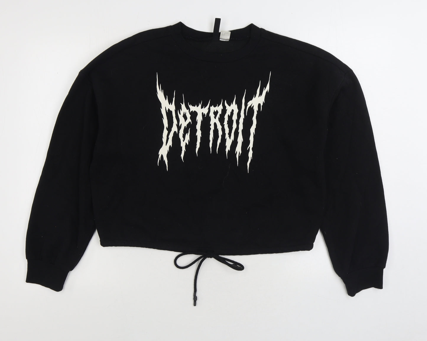 Divided by H&M Womens Black Cotton Pullover Sweatshirt Size M Pullover - Detroit