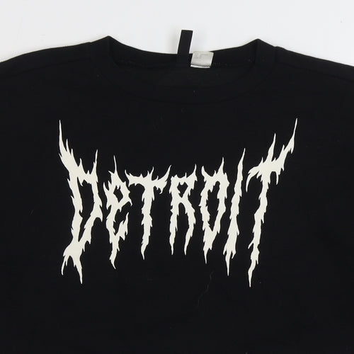 Divided by H&M Womens Black Cotton Pullover Sweatshirt Size M Pullover - Detroit