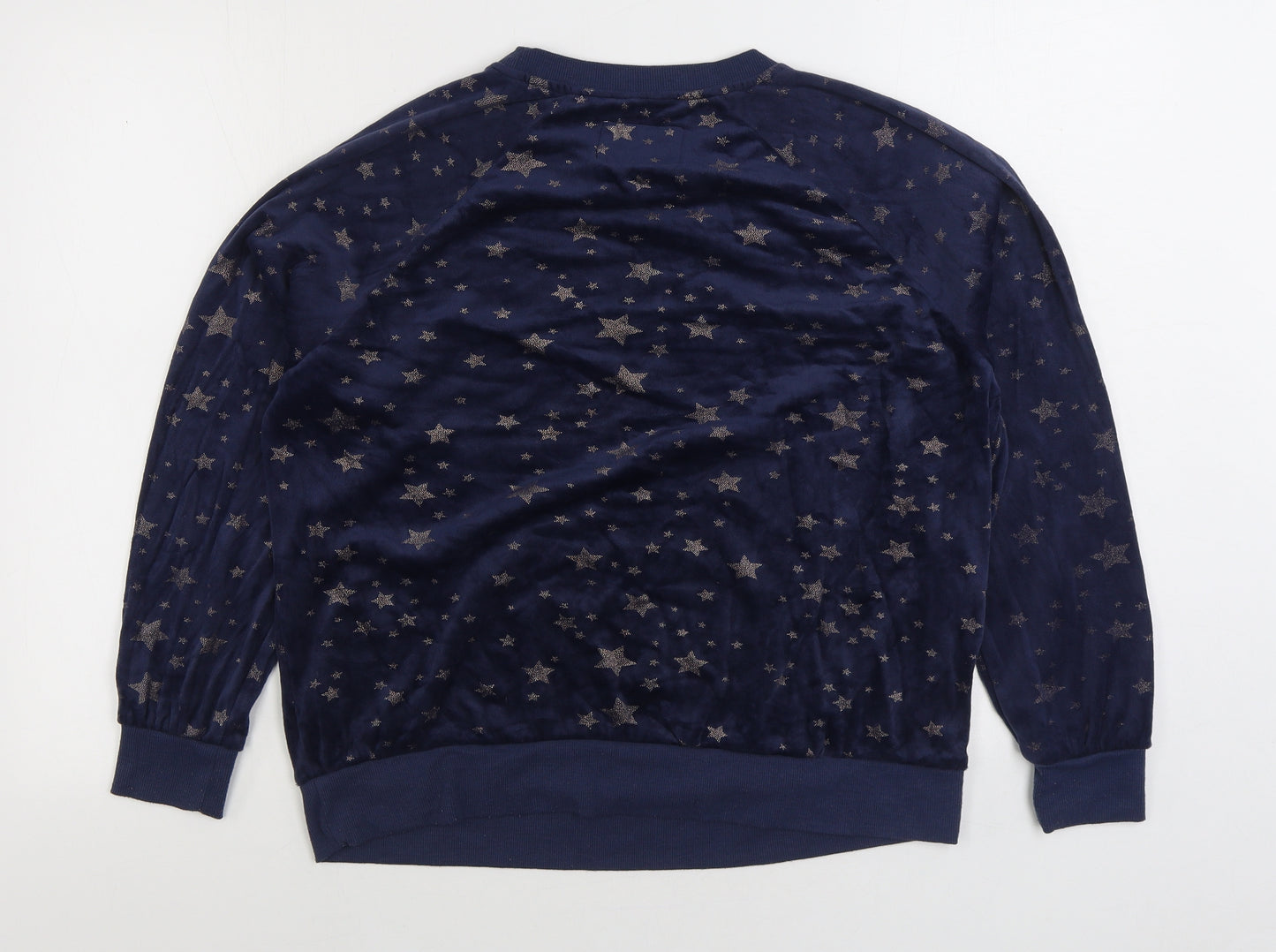 F&F Womens Blue Geometric Polyester Top Pyjama Top Size M - Stars
