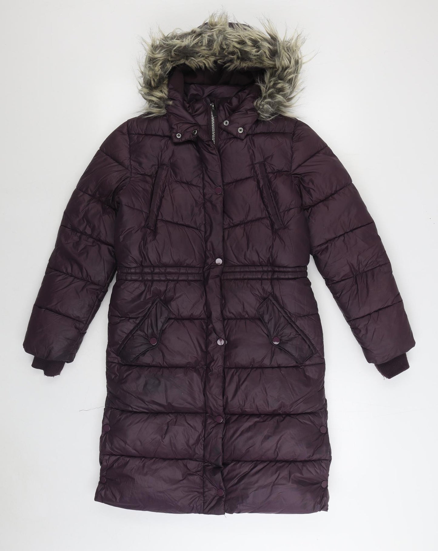 NEXT Girls Purple Parka Coat Size 11 Years Zip