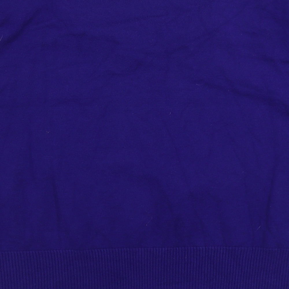 David Emanuel Womens Blue Scoop Neck Viscose Pullover Jumper Size 22