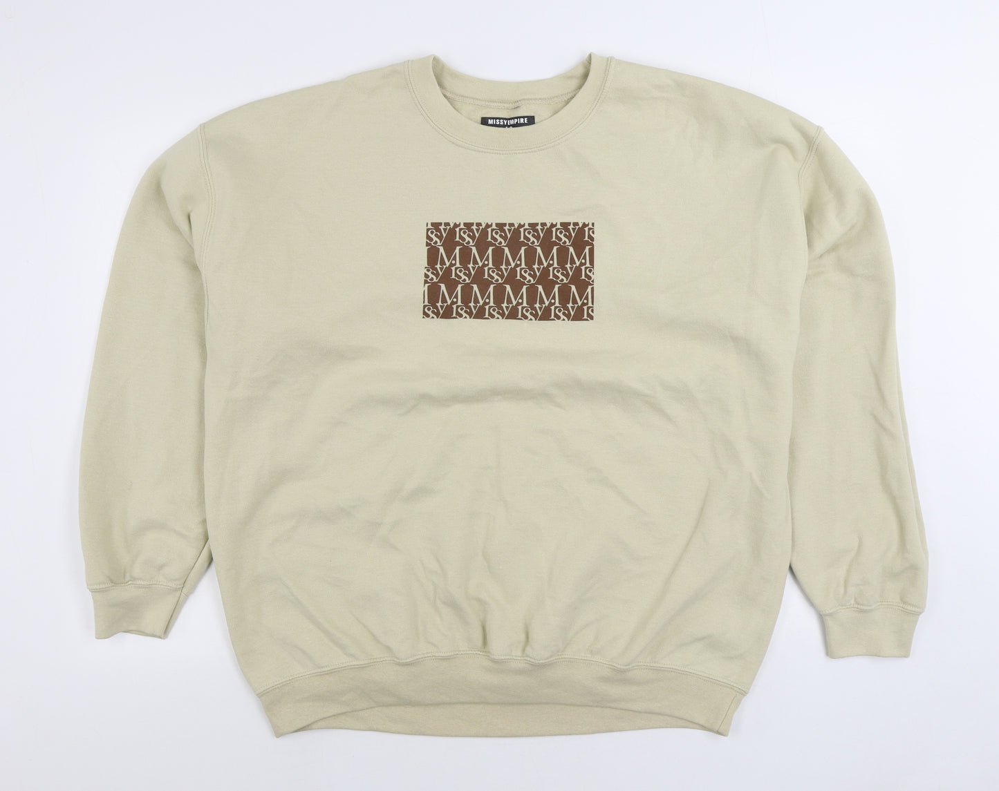 Missy Empire Womens Beige Cotton Pullover Sweatshirt Size 12 Pullover