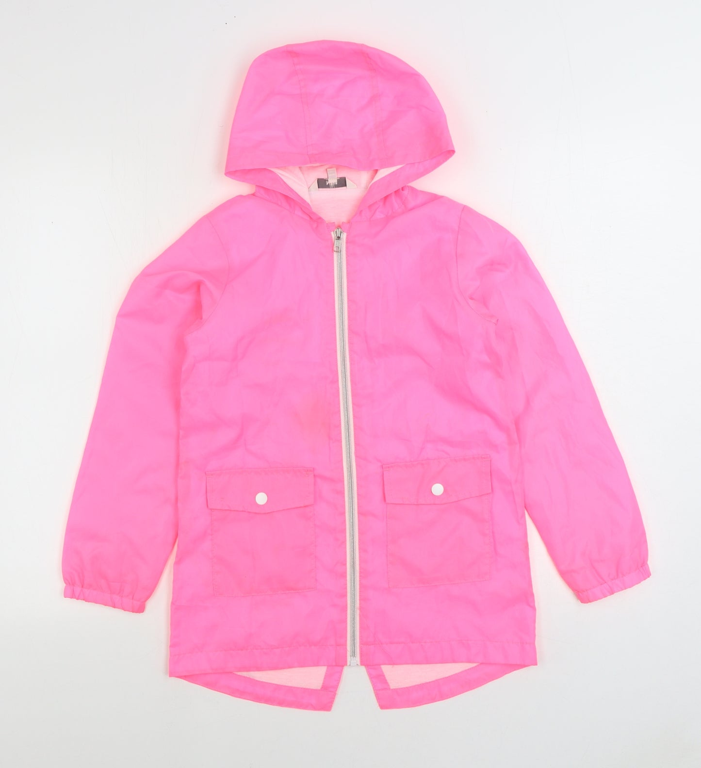 Miss E-Vie Girls Pink Rain Coat Coat Size 9-10 Years Zip