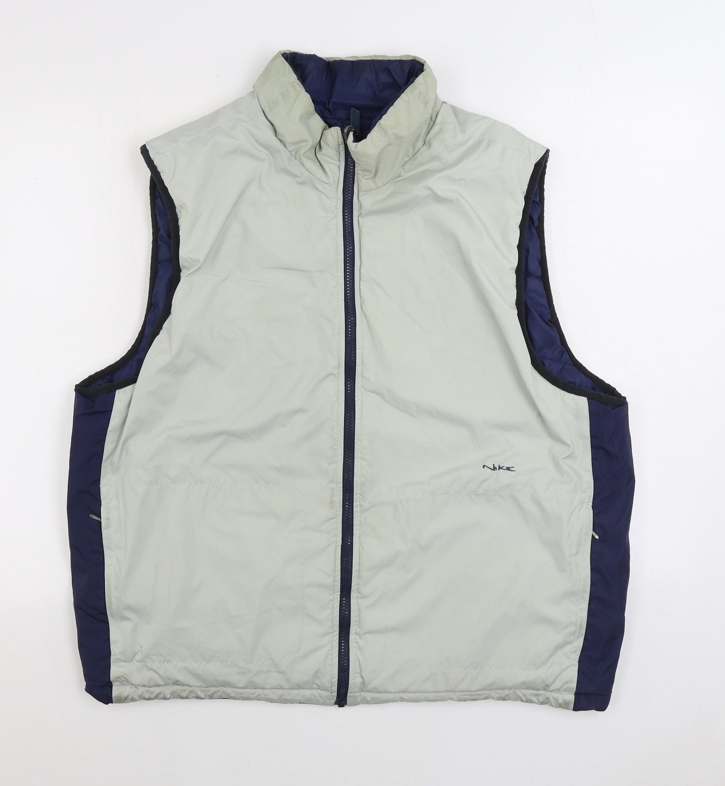 Nike Mens Blue Gilet Coat Size XL Zip - Reversable