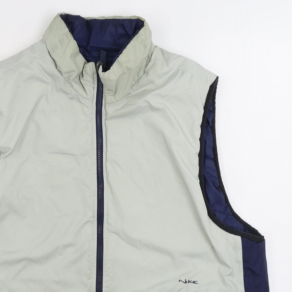 Nike Mens Blue Gilet Coat Size XL Zip - Reversable