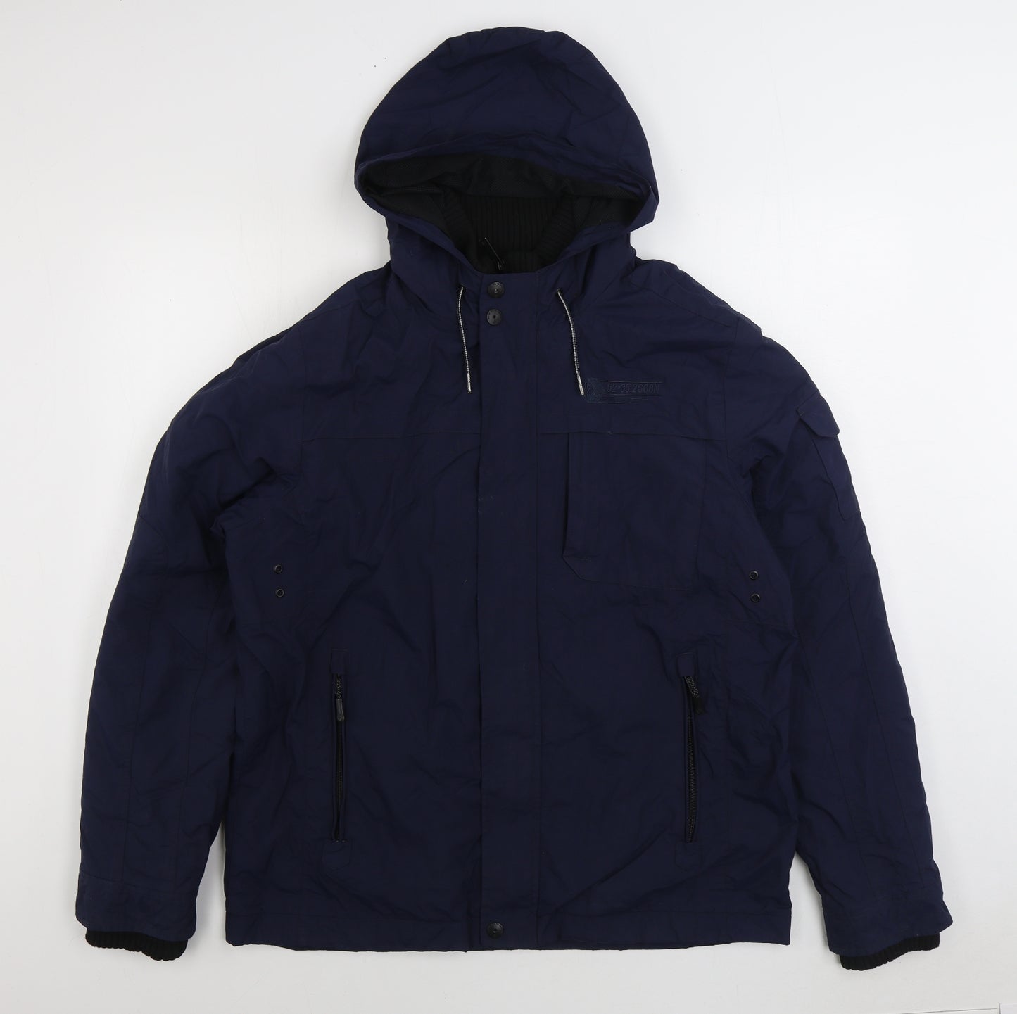 NEXT Mens Blue Rain Coat Coat Size L Zip