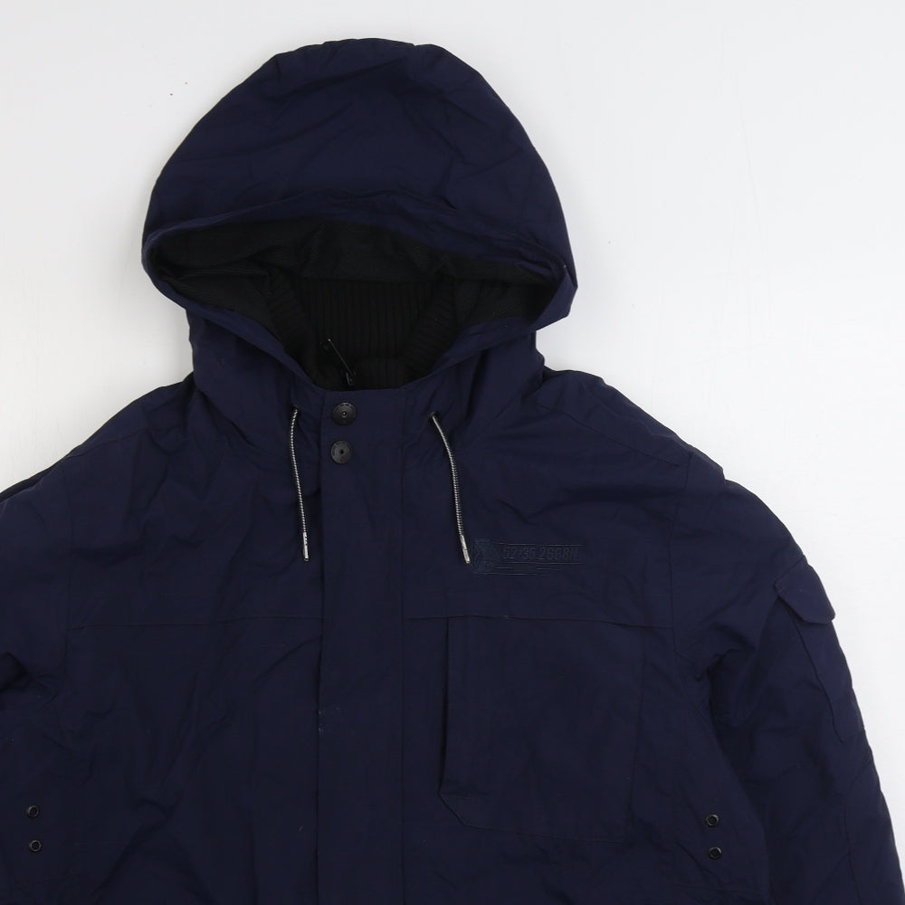 NEXT Mens Blue Rain Coat Coat Size L Zip