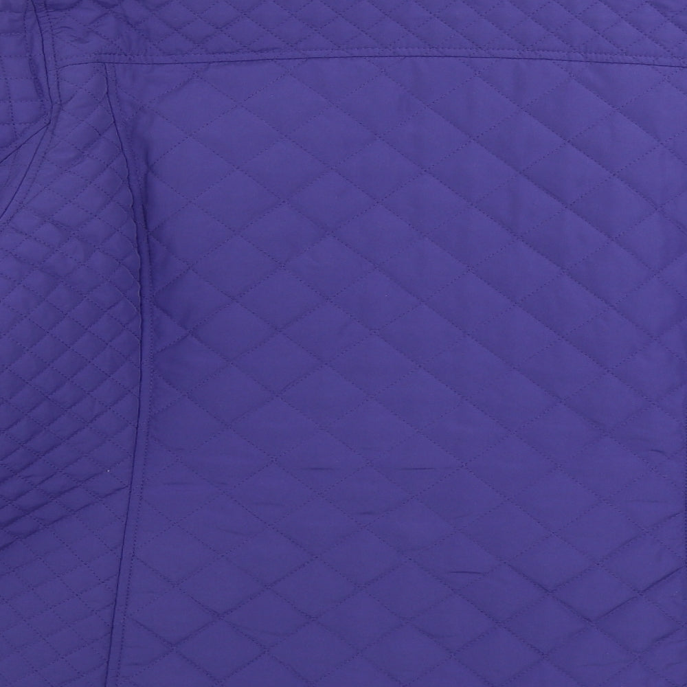 Marks and Spencer Womens Purple Quilted Coat Size 18 Snap
