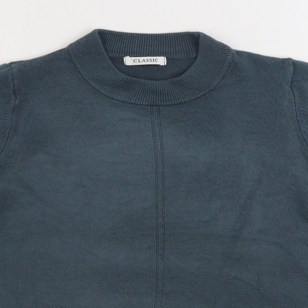 Marks and Spencer Womens Green Mock Neck Acrylic Pullover Jumper Size 16