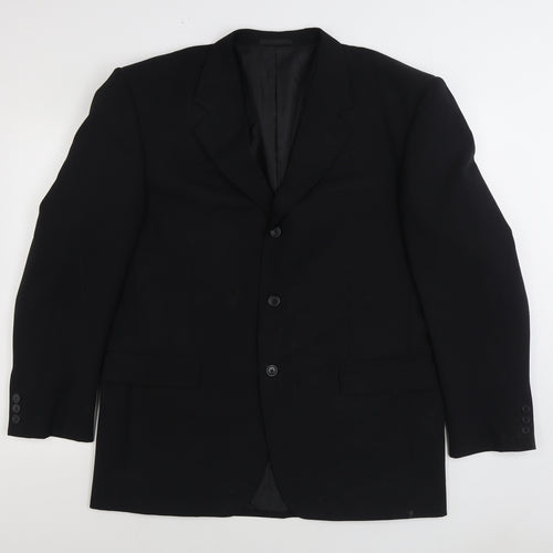 The Officer Mens Black Polyester Jacket Suit Jacket Size 44