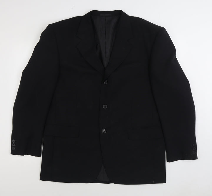 The Officer Mens Black Polyester Jacket Suit Jacket Size 44