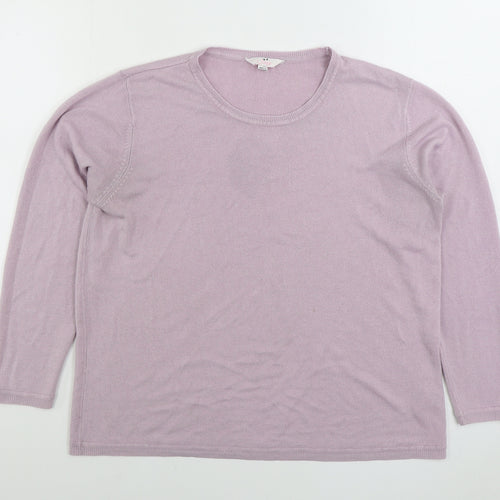 Julipa Womens Pink Round Neck Acrylic Pullover Jumper Size L