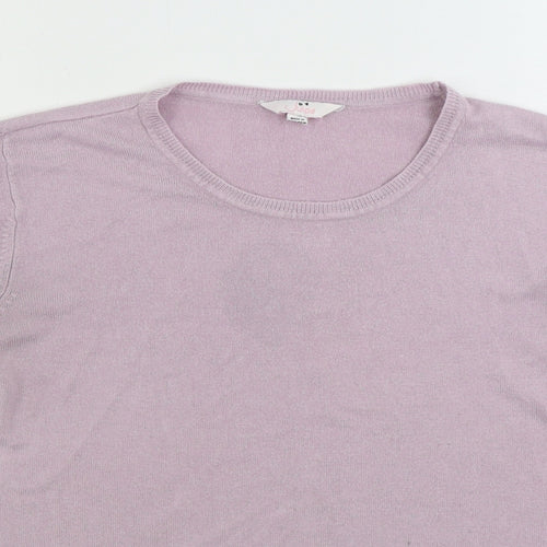 Julipa Womens Pink Round Neck Acrylic Pullover Jumper Size L