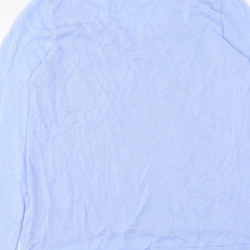 Marks and Spencer Womens Blue V-Neck Viscose Pullover Jumper Size 8