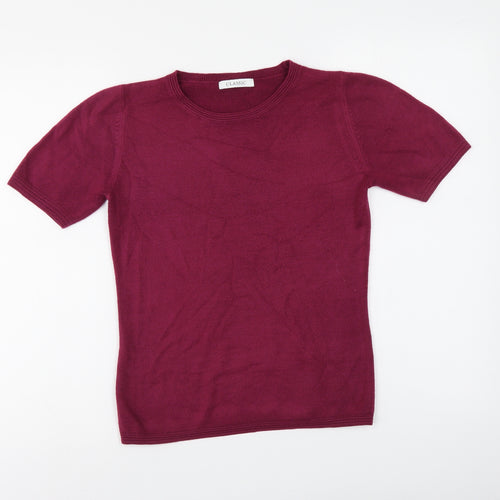 Marks and Spencer Womens Purple Round Neck Acrylic Pullover Jumper Size 6