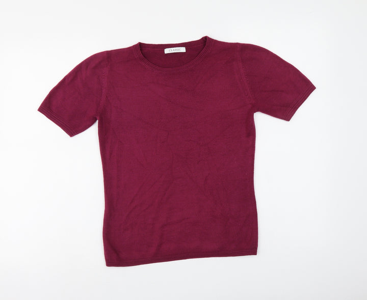 Marks and Spencer Womens Purple Round Neck Acrylic Pullover Jumper Size 6