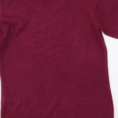 Marks and Spencer Womens Purple Round Neck Acrylic Pullover Jumper Size 6