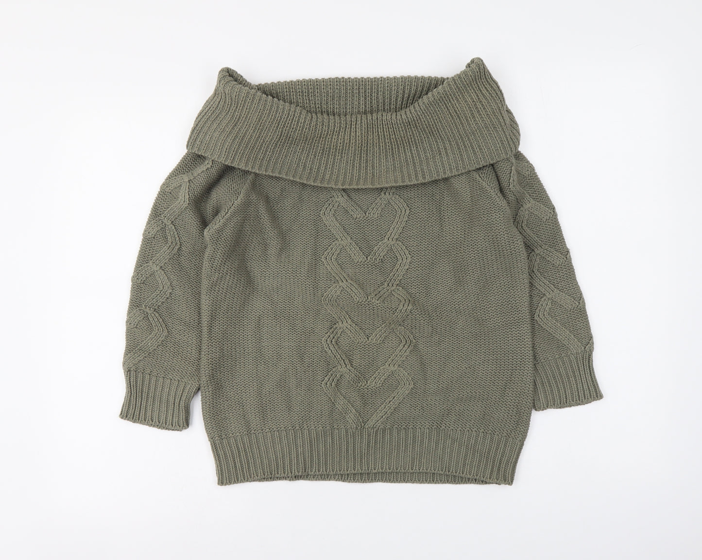 Atmosphere Womens Green Roll Neck Cotton Pullover Jumper Size 12