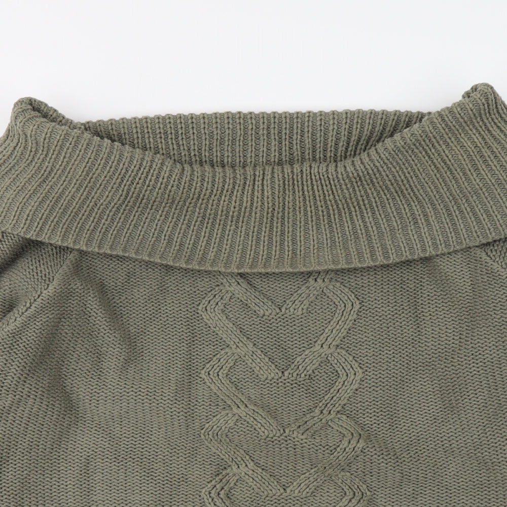 Atmosphere Womens Green Roll Neck Cotton Pullover Jumper Size 12