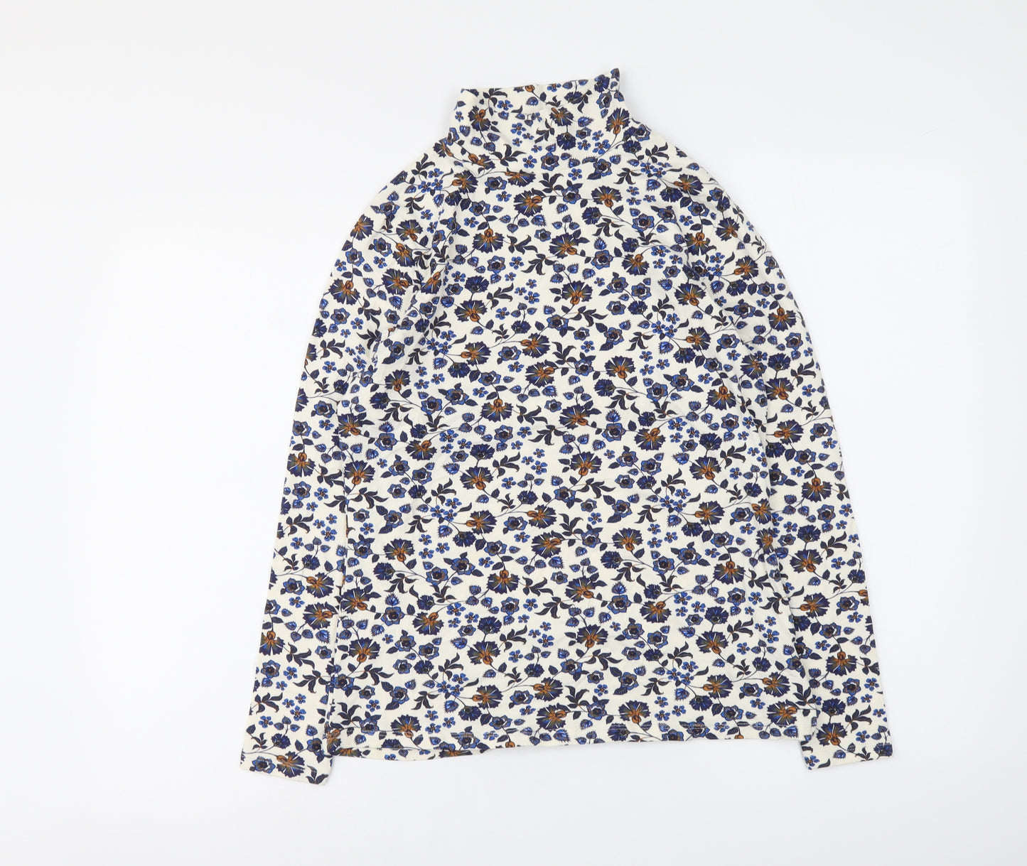 Marks and Spencer Womens Blue Floral Cotton Basic Blouse Size 12 Halter