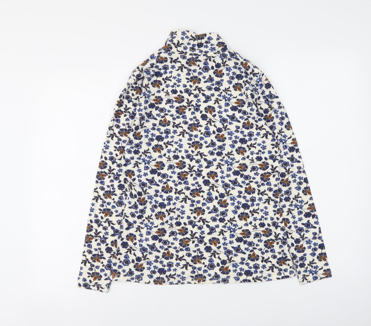 Marks and Spencer Womens Blue Floral Cotton Basic Blouse Size 12 Halter