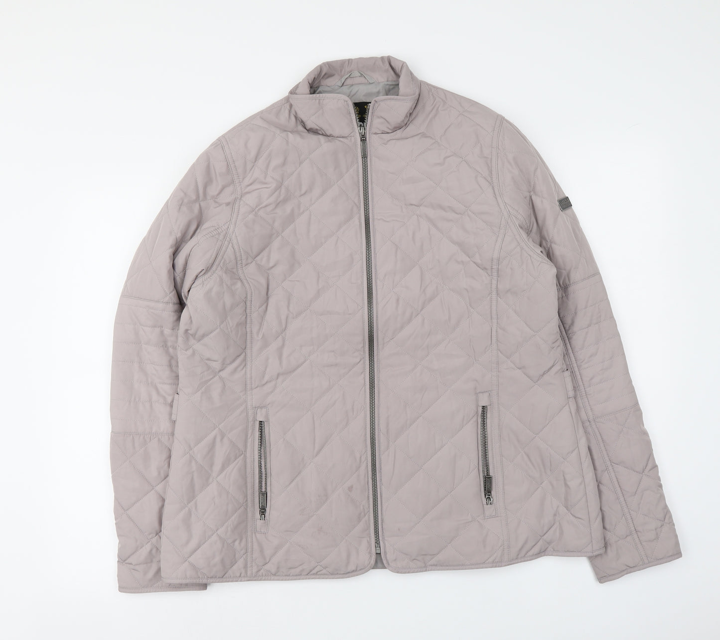 Barbour Womens Beige Quilted Coat Size 16 Zip