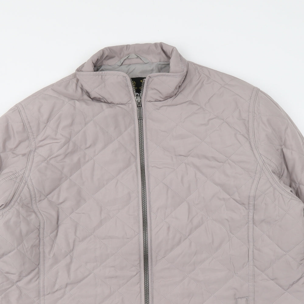 Barbour Womens Beige Quilted Coat Size 16 Zip