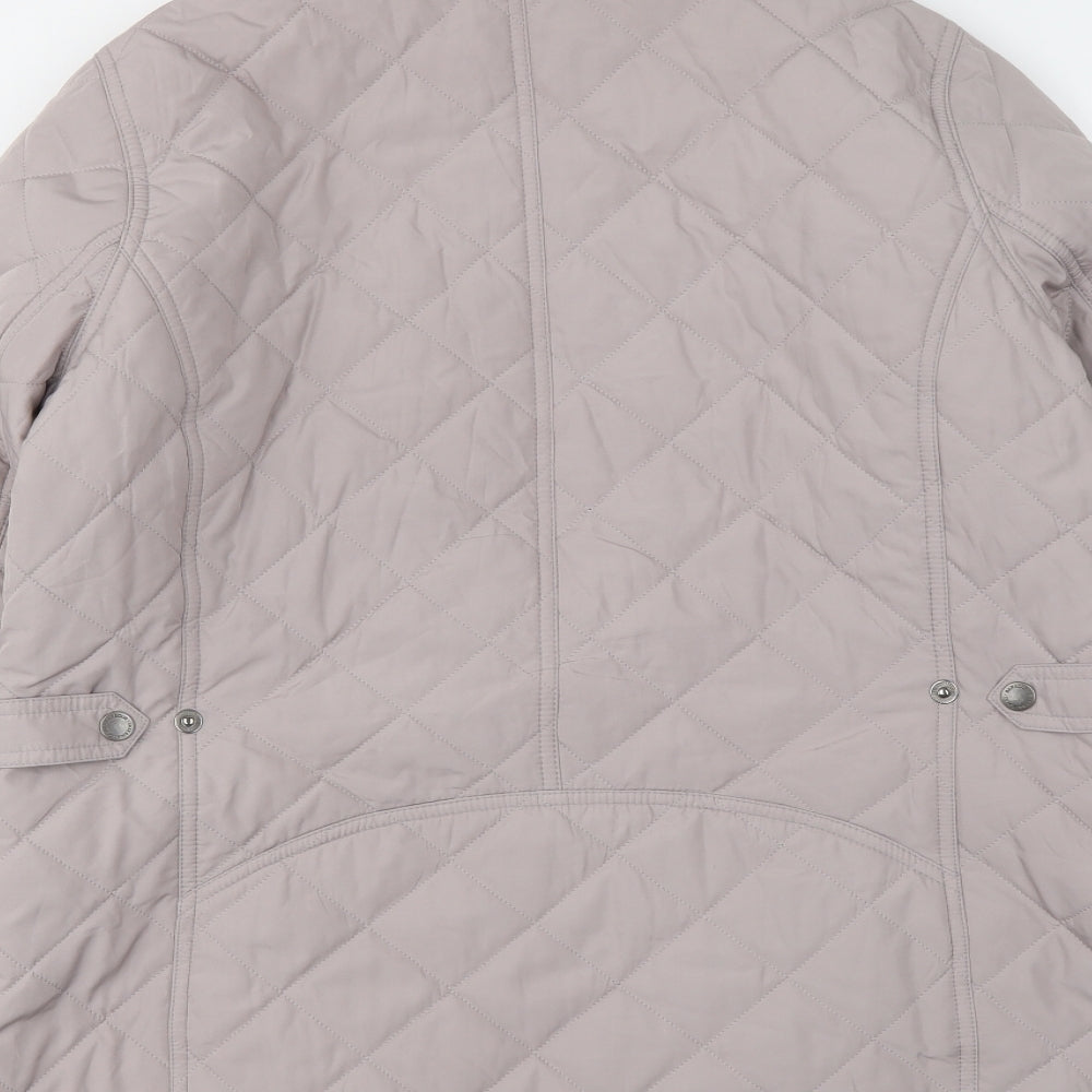 Barbour Womens Beige Quilted Coat Size 16 Zip