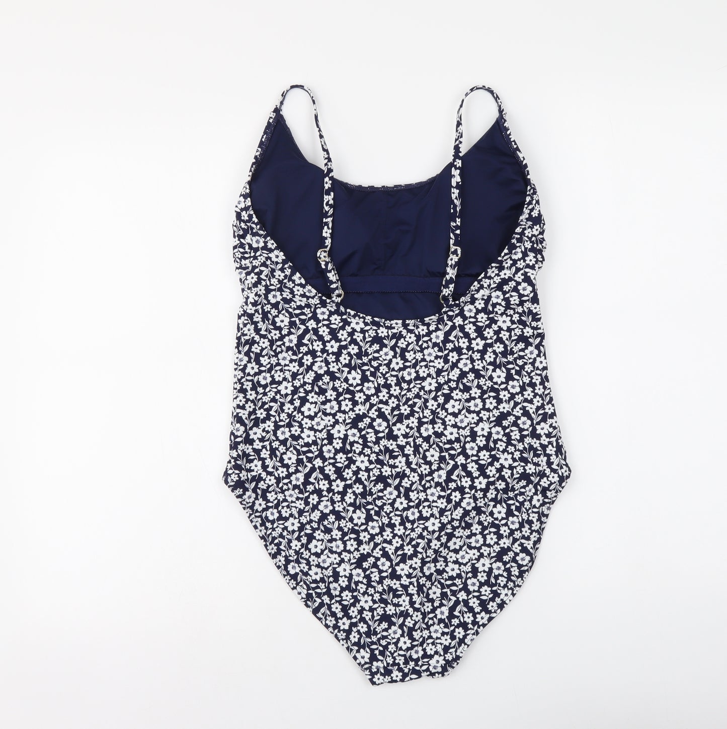 F&F Womens Blue Floral Polyester One Piece Size 14