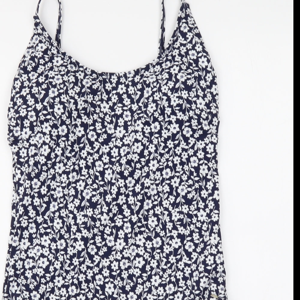 F&F Womens Blue Floral Polyester One Piece Size 14