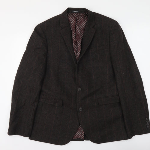 Cedar Wood State Mens Brown Striped Wool Jacket Suit Jacket Size M