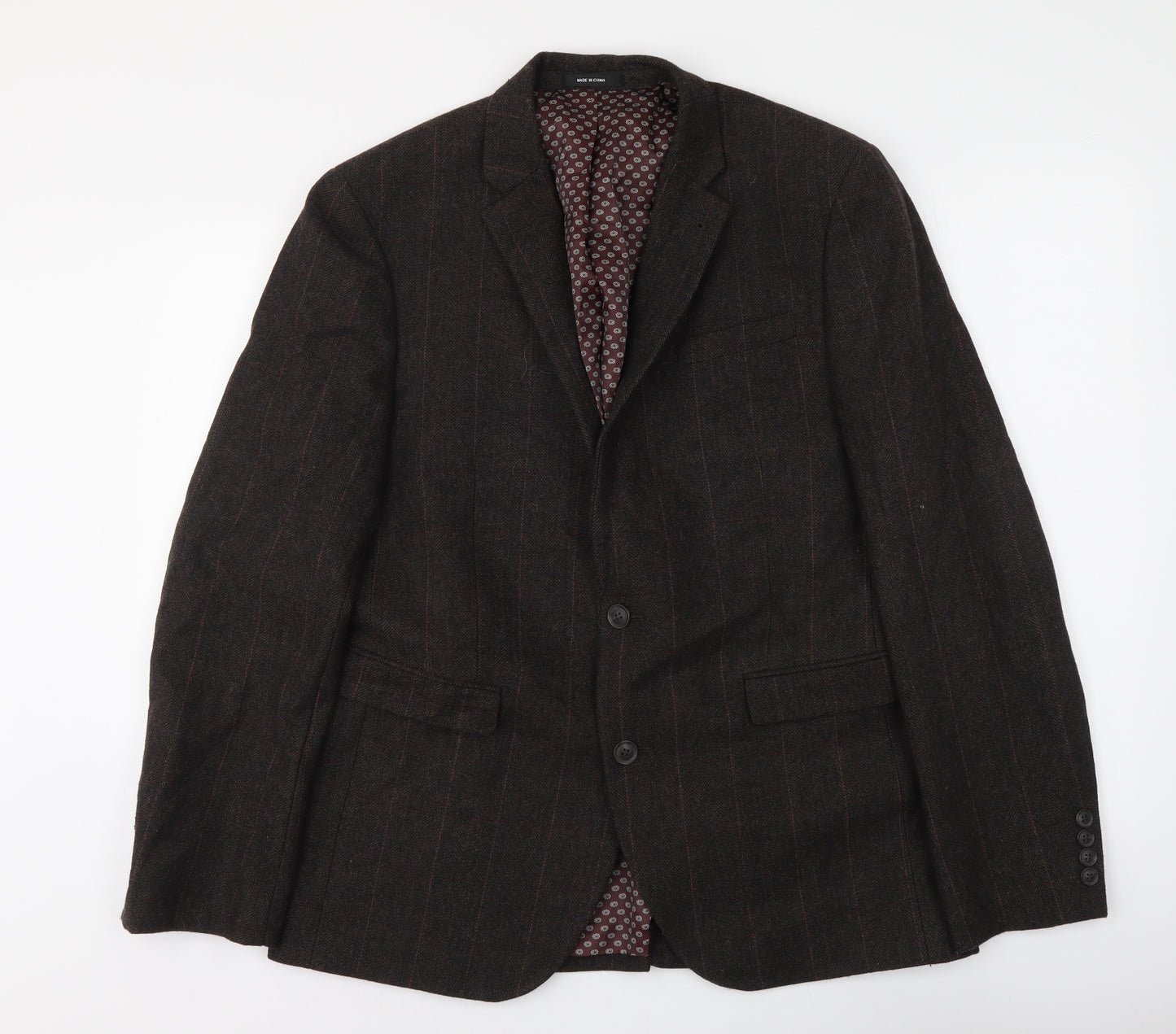 Cedar Wood State Mens Brown Striped Wool Jacket Suit Jacket Size M