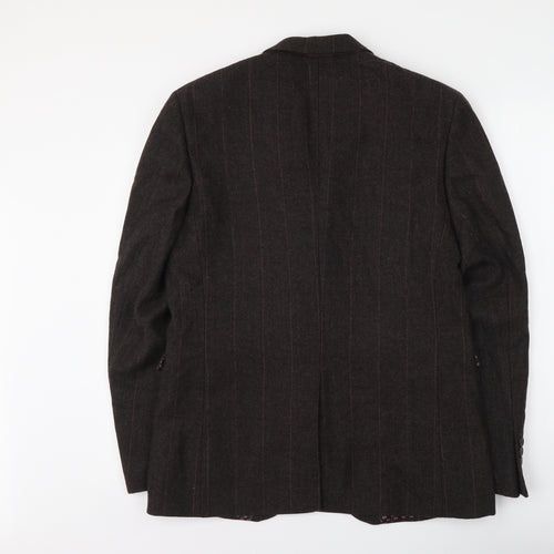 Cedar Wood State Mens Brown Striped Wool Jacket Suit Jacket Size M