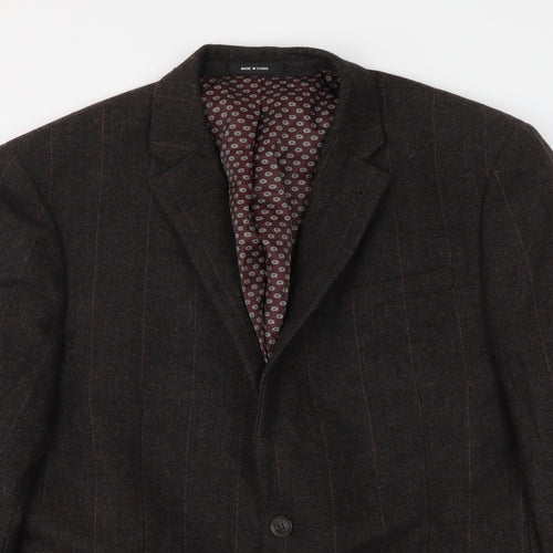 Cedar Wood State Mens Brown Striped Wool Jacket Suit Jacket Size M