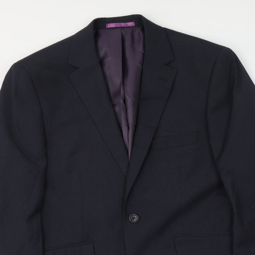Burton Mens Blue Polyester Jacket Suit Jacket Size M