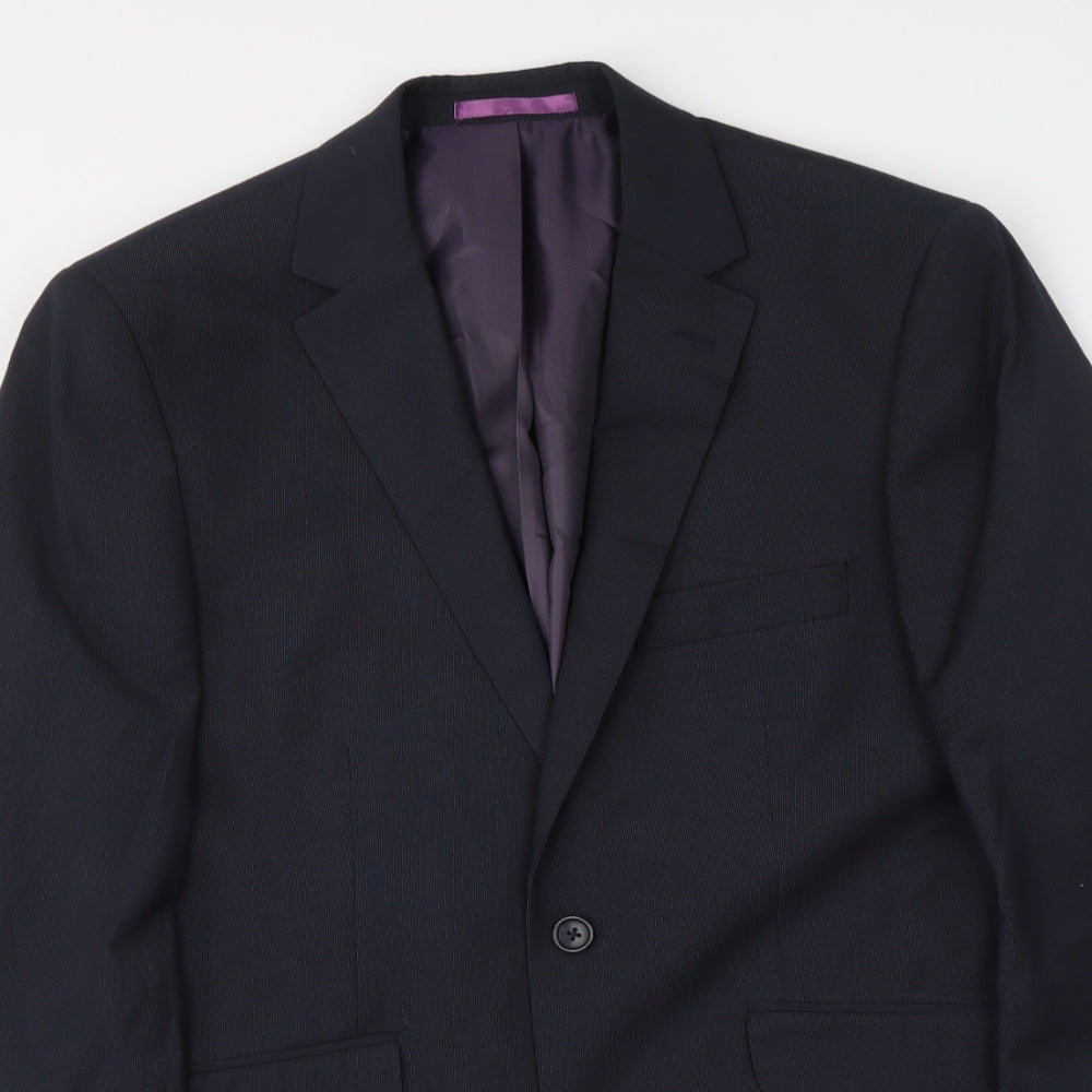 Burton Mens Blue Polyester Jacket Suit Jacket Size M