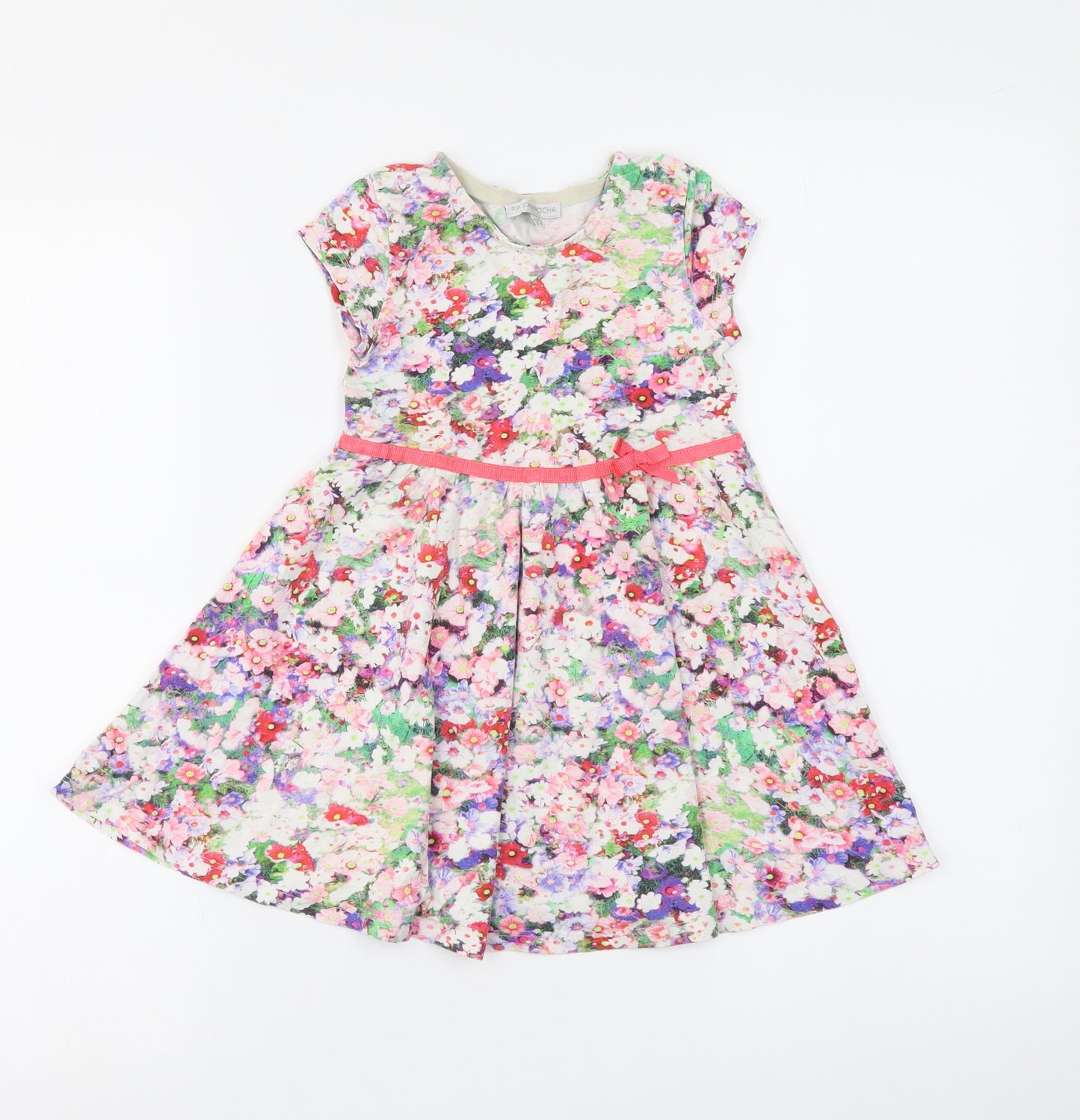 RJR.John Rocha Girls Multicoloured Floral Cotton A-Line Size 2-3 Years Round Neck Pullover