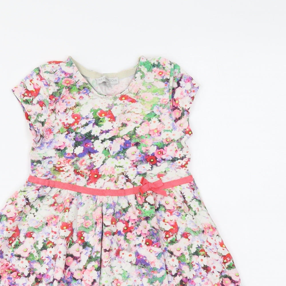 RJR.John Rocha Girls Multicoloured Floral Cotton A-Line Size 2-3 Years Round Neck Pullover