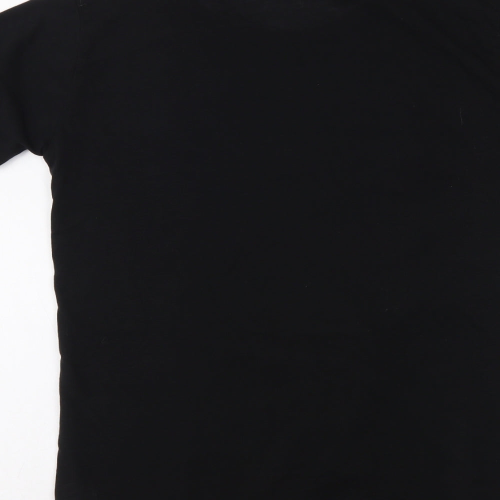 Be Jealous Womens Black Polyester Basic T-Shirt Size 16 Round Neck - Reindeer print