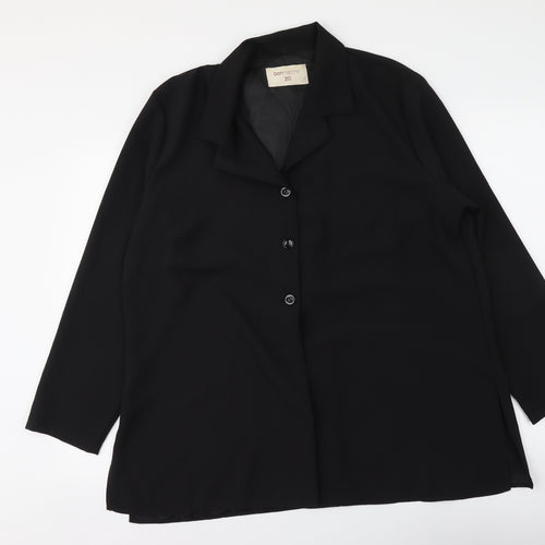 Bonmarché Womens Black Polyester Basic Button-Up Size 20 Collared