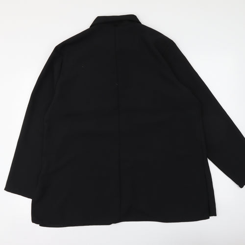 Bonmarché Womens Black Polyester Basic Button-Up Size 20 Collared