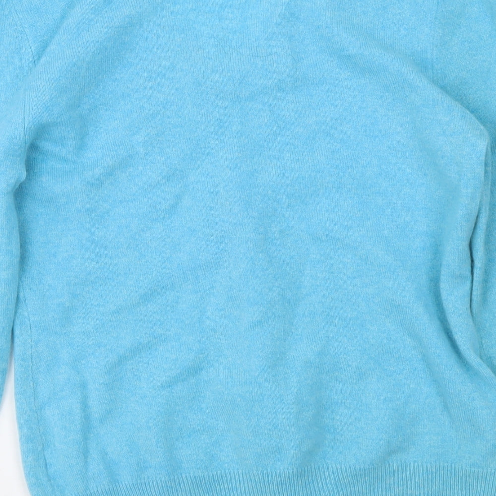 F&F Womens Black V-Neck Cashmere Pullover Jumper Size 10