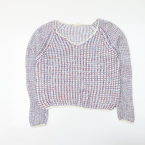 Esprit Womens Blue Round Neck Cotton Pullover Jumper Size M