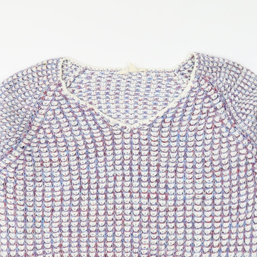 Esprit Womens Blue Round Neck Cotton Pullover Jumper Size M
