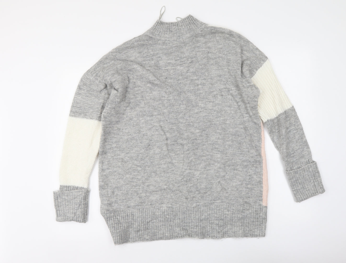 New Look Womens Multicoloured High Neck Acrylic Henley Jumper Size M