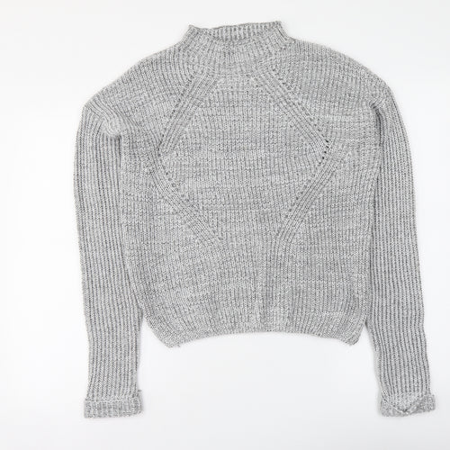Primark Womens Grey Mock Neck Polyester Pullover Jumper Size S
