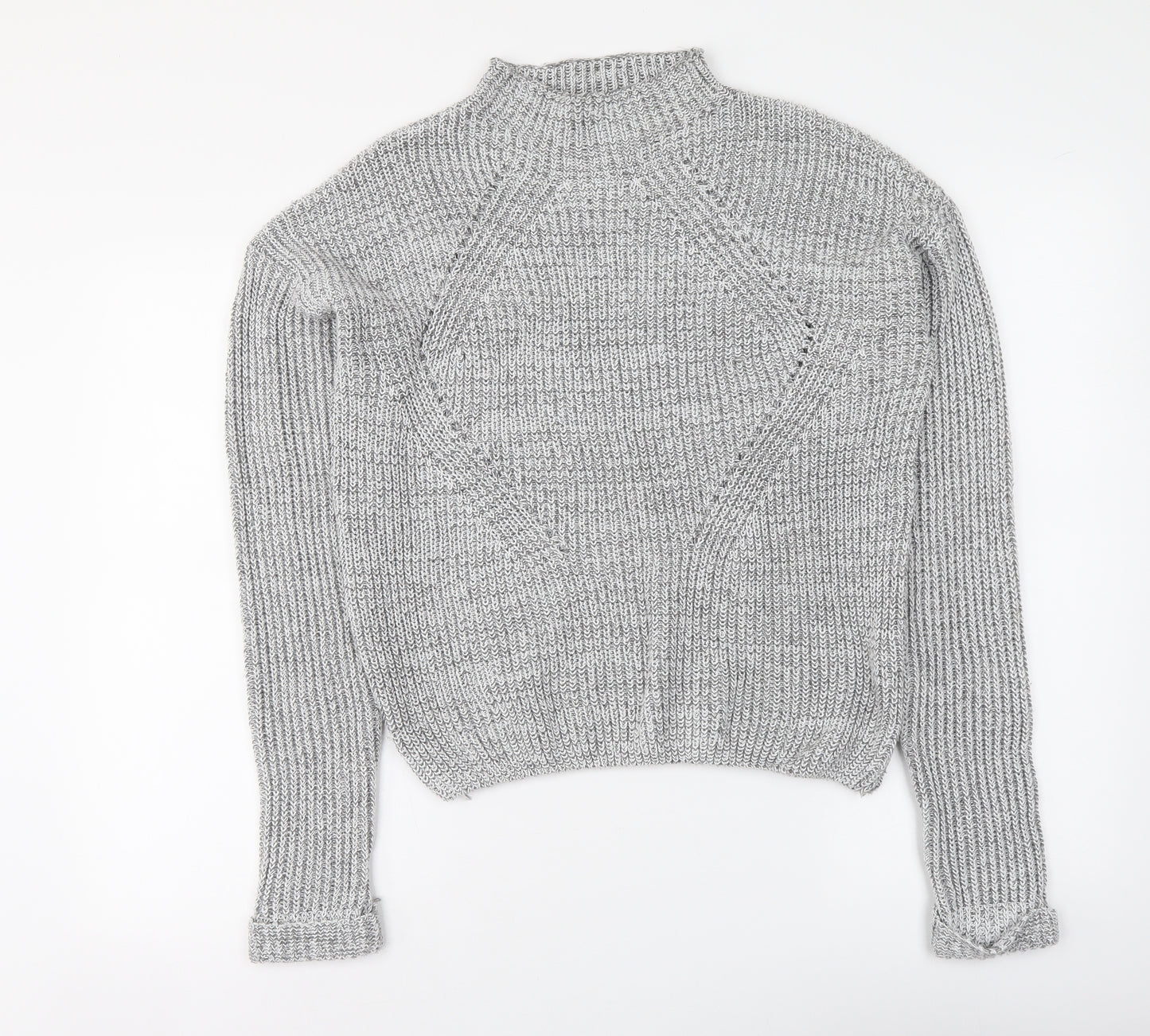 Primark Womens Grey Mock Neck Polyester Pullover Jumper Size S